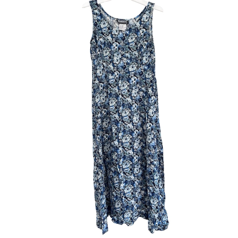 Vintage Floral Sleeveless Maxi Dress